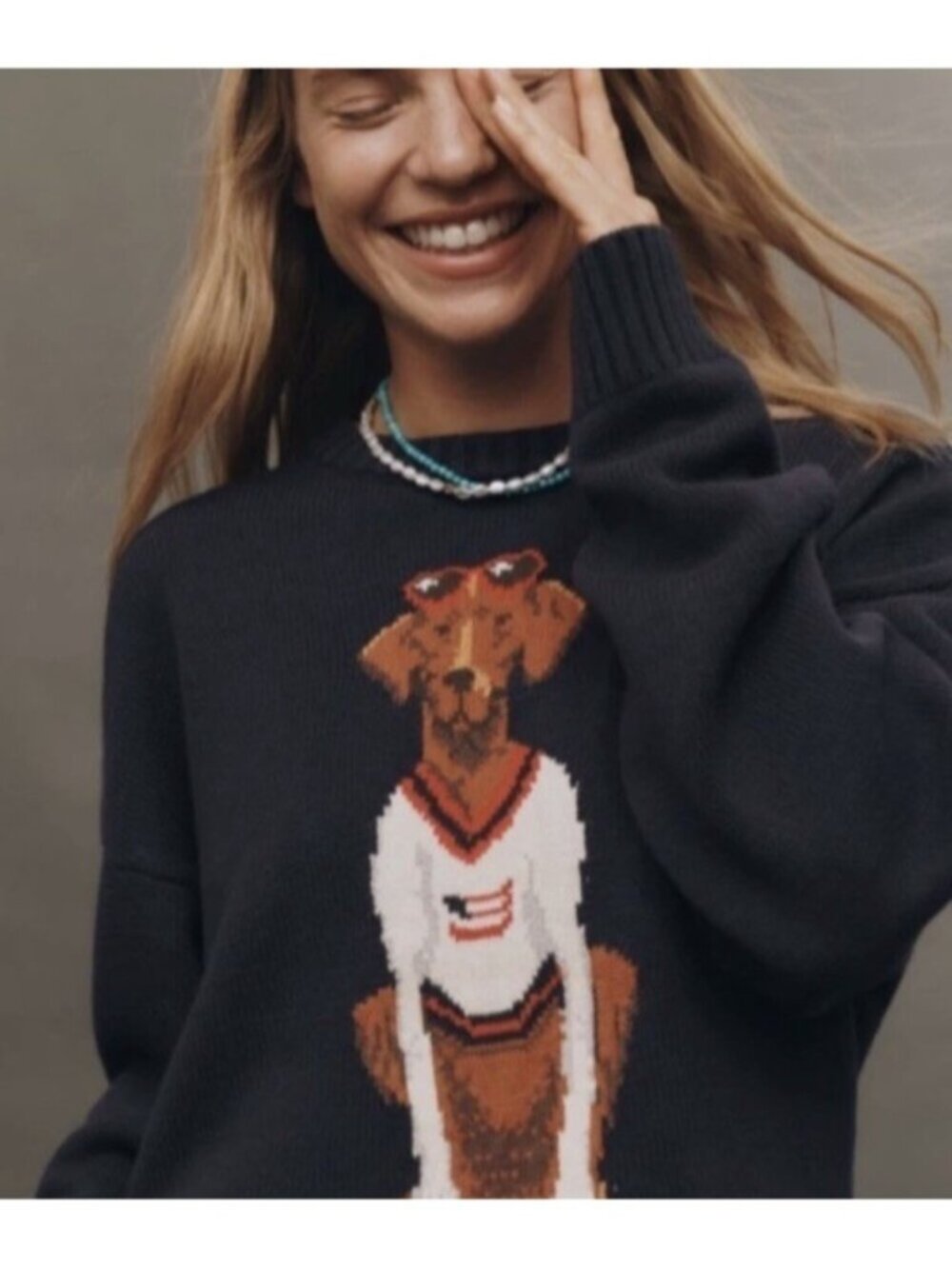 NWT Size XS -Porridge Pullover Sweater Dog Americana Jolene Preppy (NWT US$ 128)